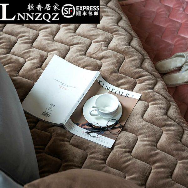 LNNZQZ四季通用毛绒沙发垫客厅卧室日韩简约防滑沙发罩巾套飘窗垫