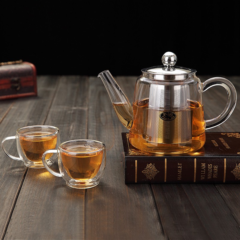 雅风耐高温玻璃泡l茶壶大容量花茶壶不锈钢过滤冲茶器电陶炉煮茶