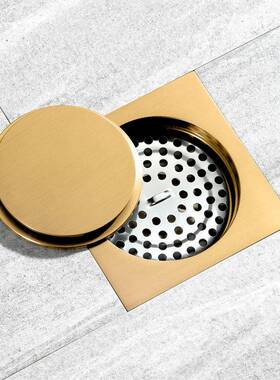 HID铜EEP浴厨房防臭地漏镀BTV铬/黑色/拉丝室金100100m*m地漏