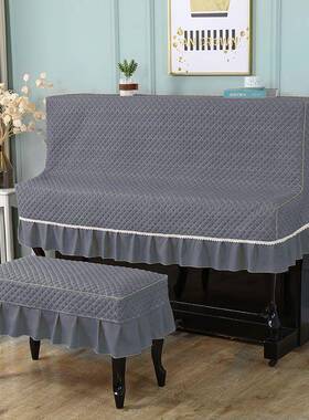 加XSSD1xpV厚钢琴琴罩防尘罩夹棉布艺半罩套简田园轻高档素奢色珠