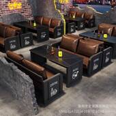 复QF202312古工业风集清吧酒吧卡沙发咖啡艺厅烧烤店装 座箱铁小酒