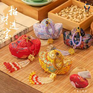 新438中式宋锦元香囊古风工米珠串流苏手香包宝挂件