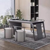 轻奢高端岩板茶台现代简约办公室客厅功夫茶桌椅组合阳台大泡茶桌