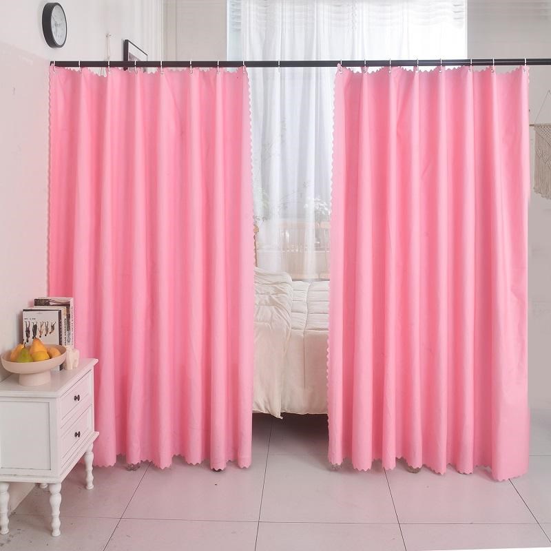 加厚遮光帘遮挡帘卧室家用床帘子窗帘客K厅房间分割布隔断帘纯色