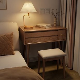 翻盖梳妆台实木小户型化妆柜日式现代简约轻奢卧室化妆桌书桌一体