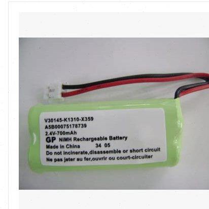 2.4V 700mAh NIMH 无绳电话电池适用于2SN-AAA55H-S-J1