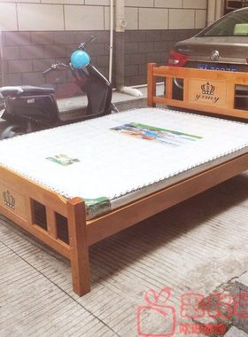 深圳实木床 橡木床简约1.5米双人1.2米单人单层 实木板床床架包邮