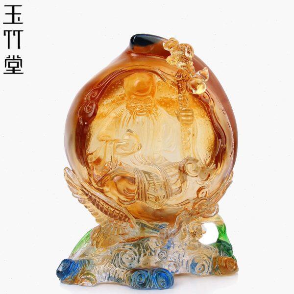 琉璃工艺品寿桃寿星公摆件客厅酒柜装饰老人长辈生日祝寿贺寿礼品