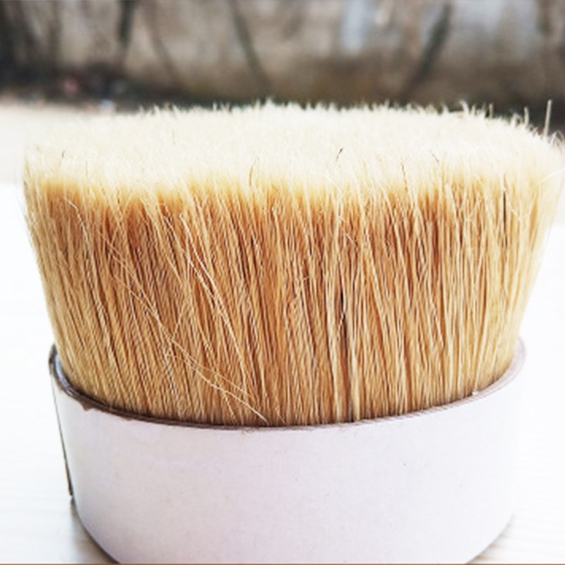 厂家漂白水煮猪鬃刷50~90分原白色57mm动物毛鬃发梳用切鬃刷猪毛