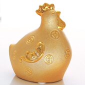金色陶瓷金鸡储蓄罐创意摆件生肖大号金兔存钱罐工艺品家居装 饰品
