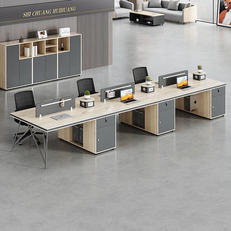 H1F72X工位办公桌简约现代职员六4人位6卡座办公室家具四双员工桌