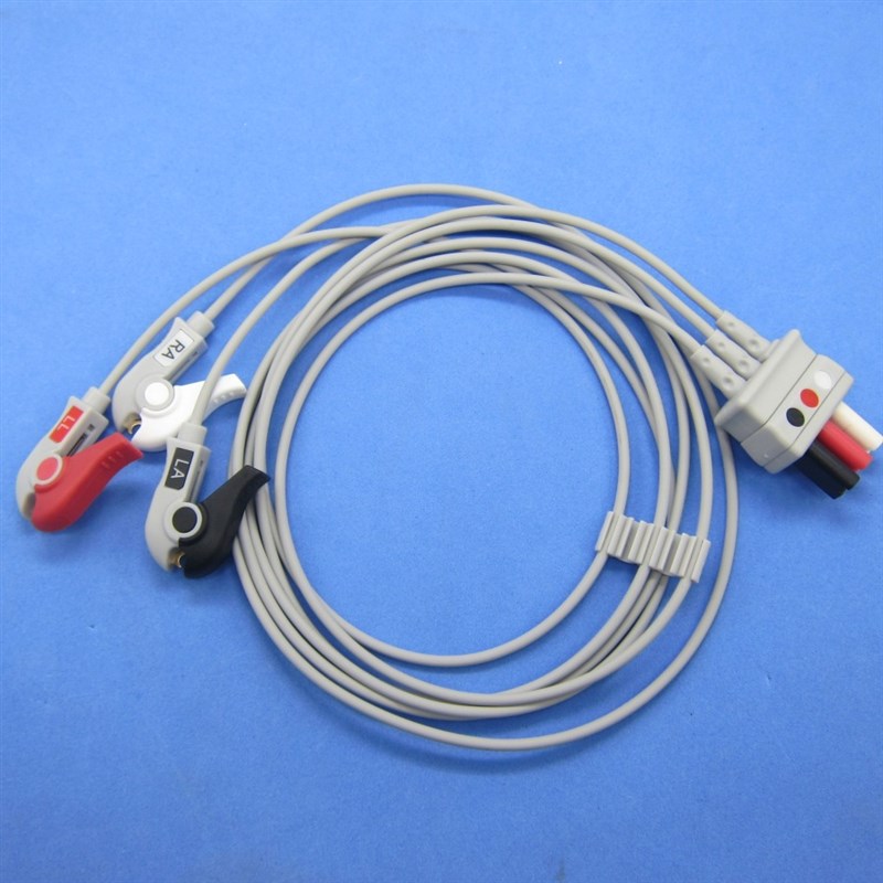 兼容MEC1000 IPM病人端分线心电导联线扣式三导分线配主电缆使用