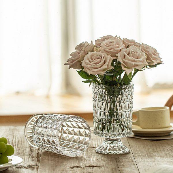 花瓶摆件客厅插花玻璃复古水晶网红法式高级感鲜花水养玫瑰餐桌小,家居饰品,花瓶,淘宝优惠券,粉丝福利购,淘宝优惠卷