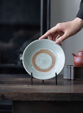 1Y盘子支架盘子展示架摆件铁艺餐盘架托赏盘架圆盘底座碟子陈列架