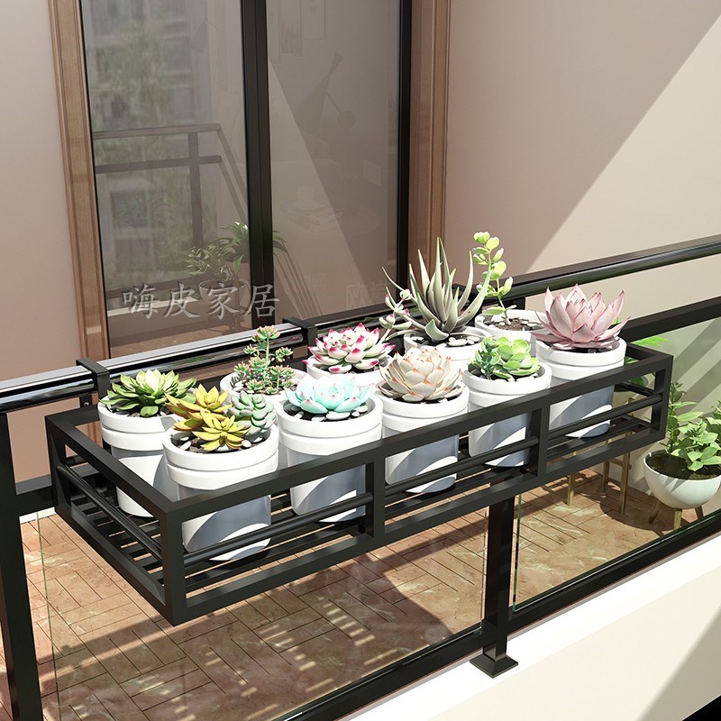 I1阳台不锈钢花架子挂式栏杆加宽户外悬挂护栏铁艺花架围简约置物