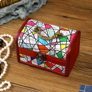 复古带锁密码手饰品首饰盒杂物整理盒子儿童保险百宝箱金条收纳盒