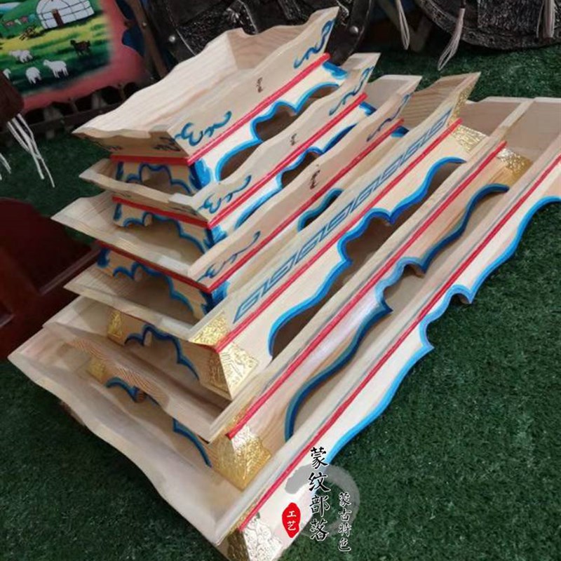 蒙古烤全羊托盘手把肉盘羊腿托盘蒙古族特色餐具蒙餐专用实木餐盘