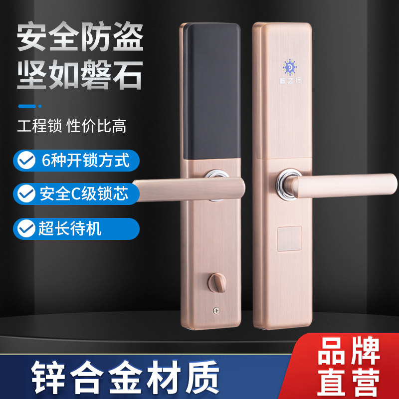 栋之行指纹密码IC卡智能电子家用入门锁半自动安全C级机芯入门锁