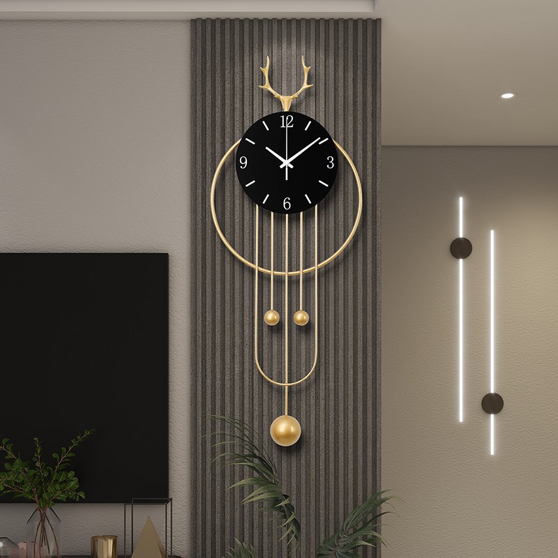 表客厅挂墙挂钟2024新款免打孔装饰时钟现代简约餐桌网红创意钟表