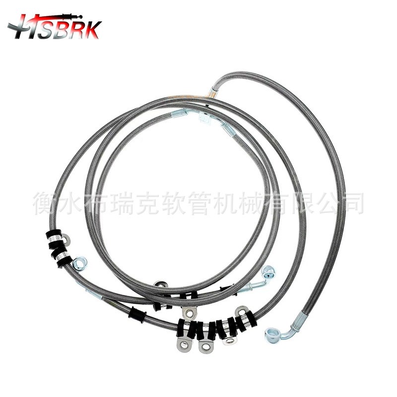 三通刹车油管前后刹车钢喉四氟卡钳钢喉油管耐高温碟刹管