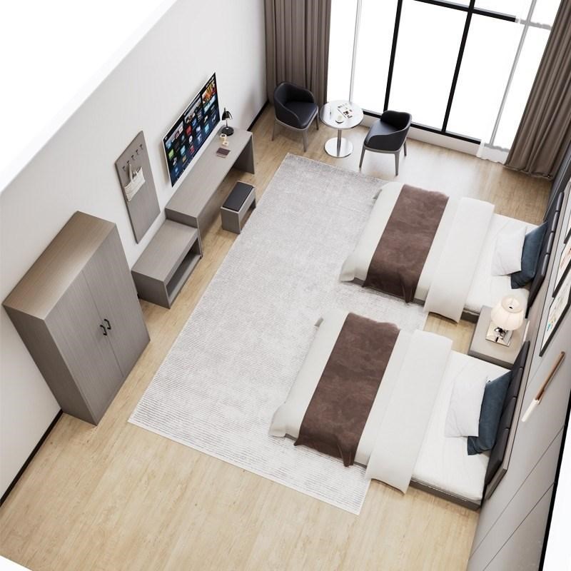 酒店家具标间全套公寓客房家具酒店式床标准间双床宾馆床