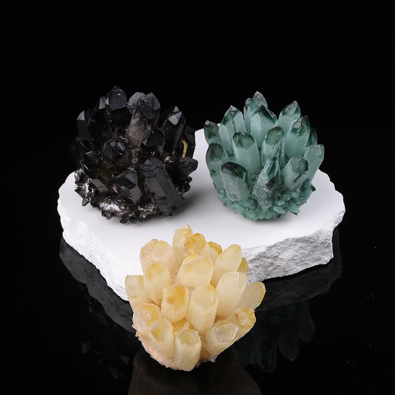 厂家供应晶簇 紫水晶簇 绿水晶原石扩香香薰石鱼缸供佛消磁石