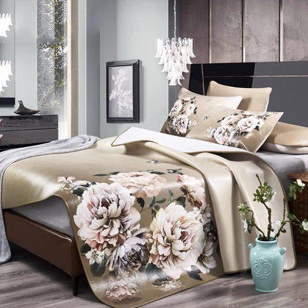 牛皮席 头层水牛皮软席夏季凉感高端彩绘双人真皮三件套 1.8* 2米