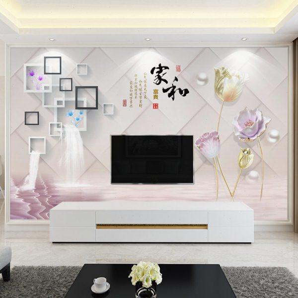 客厅电视背景墙壁纸家和壁布8d壁画3d立体墙纸沙发影视墙装饰墙布