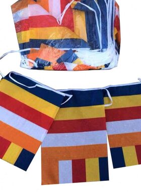 五色旗20x25cm串旗装饰旗帜五色小彩旗通用五色旗