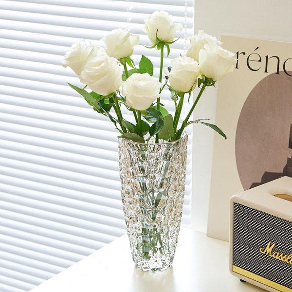 水晶花瓶玻璃透明轻奢高级感客厅插花养玫瑰百合鲜花装饰花器摆件,家居饰品,花瓶,淘宝优惠券,粉丝福利购,淘宝优惠卷