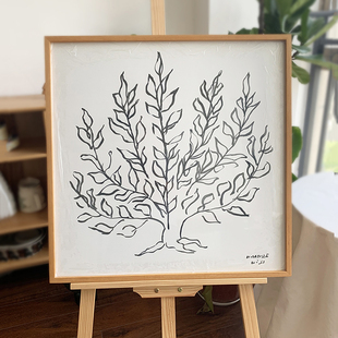 生命之树装饰画马蒂斯挂画有框挂画抽象植物简约现代客厅日式壁画