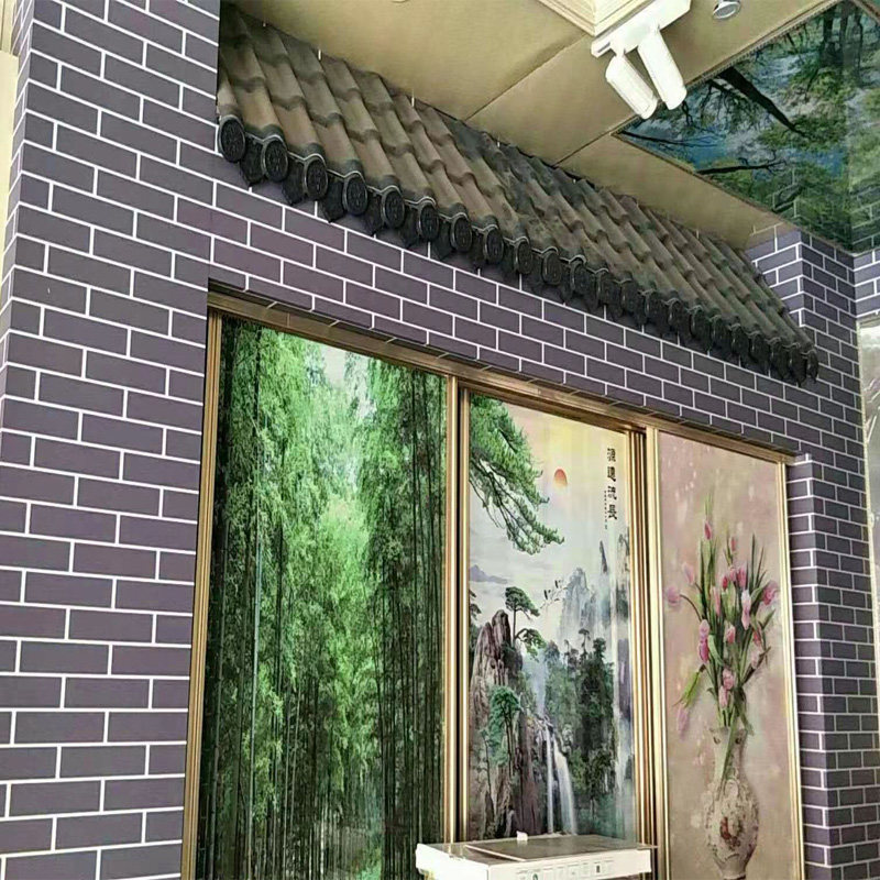 仿古青砖铝塑板美丽乡村文旅工程环保材料墙体复古风背景装饰板材