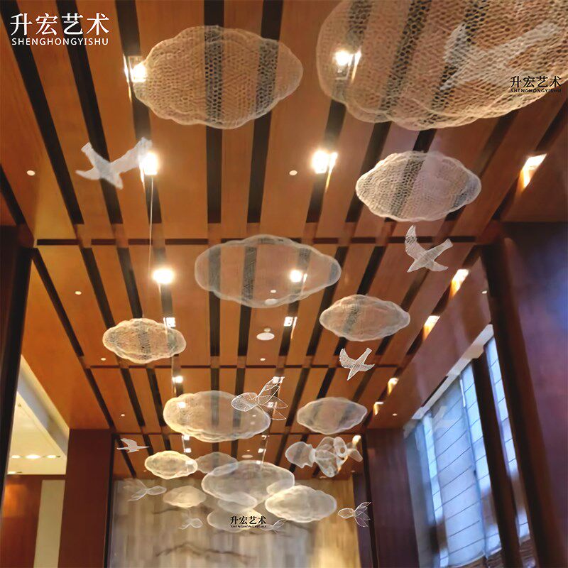 云朵飞鸟幼儿园商场店铺天花板空中吊饰吊顶装饰悬挂创意挂件挂饰