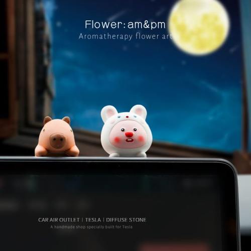 loopy小海狸汽车屏幕摆件车载香薰可爱中控台显示屏装饰车内用品