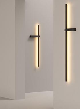 长条简灯网17664红卧室床头灯电现代约壁壁灯客厅视背景格栅线条