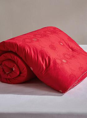 80被被支长绒贡CC202109缎婚庆被子喜结婚新婚陪嫁大红色刺绣棉中