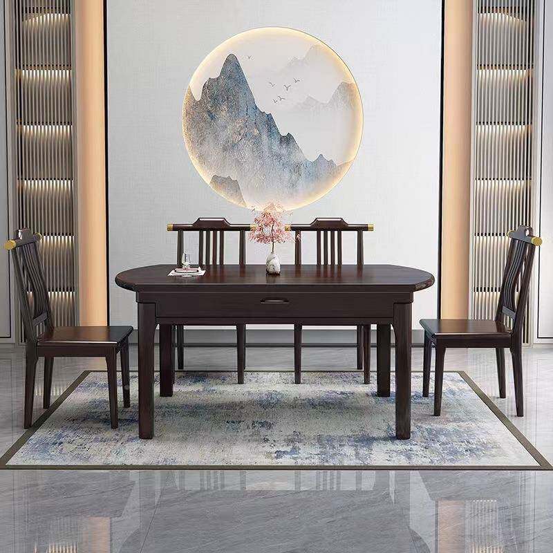 新式板餐桌椅子见详情实木厨房餐桌家用新岩款小户型伸缩叠折吃饭