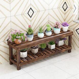 s2580花架盆子双层室内客厅台落地式实物木质防腐木户外多肉花架