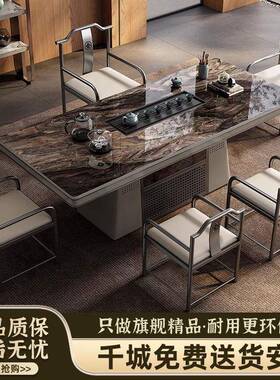 岩板茶WLJ桌轻奢现代一体嵌入办式公室台用茶家台桌椅组合烧水壶