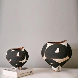 新中式古陶瓷雪山复大假山肚手绘艺T20111术品摆饰茶室房装书饰品