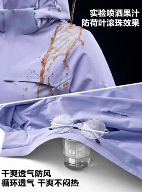 冲锋衣女薄棉秋冬季58825体8802一5棉服新防风防水加绒加厚暖保男