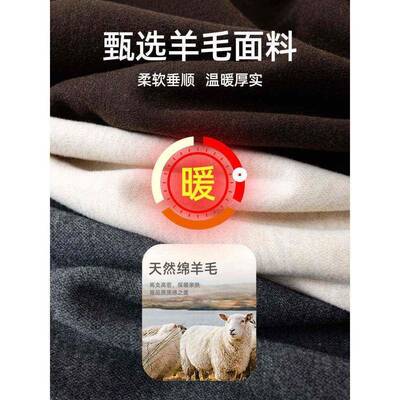 端灰色羊绒直筒裤秋冬高直225CWF新款加VIH绒女加厚分羊呢毛0弯九