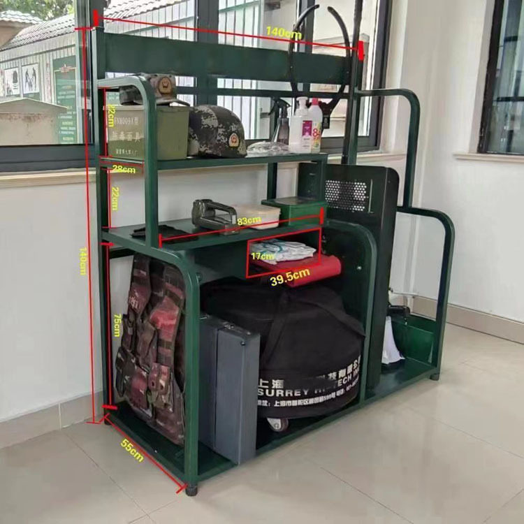 厂家现货安防用品组合移动式器材装备架 安保器材八大件套展示柜