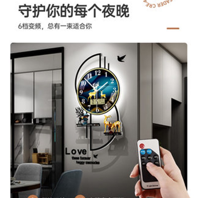 高档北欧石英钟挂钟m客厅钟表时钟现代挂表轻奢新款创意简约钟挂