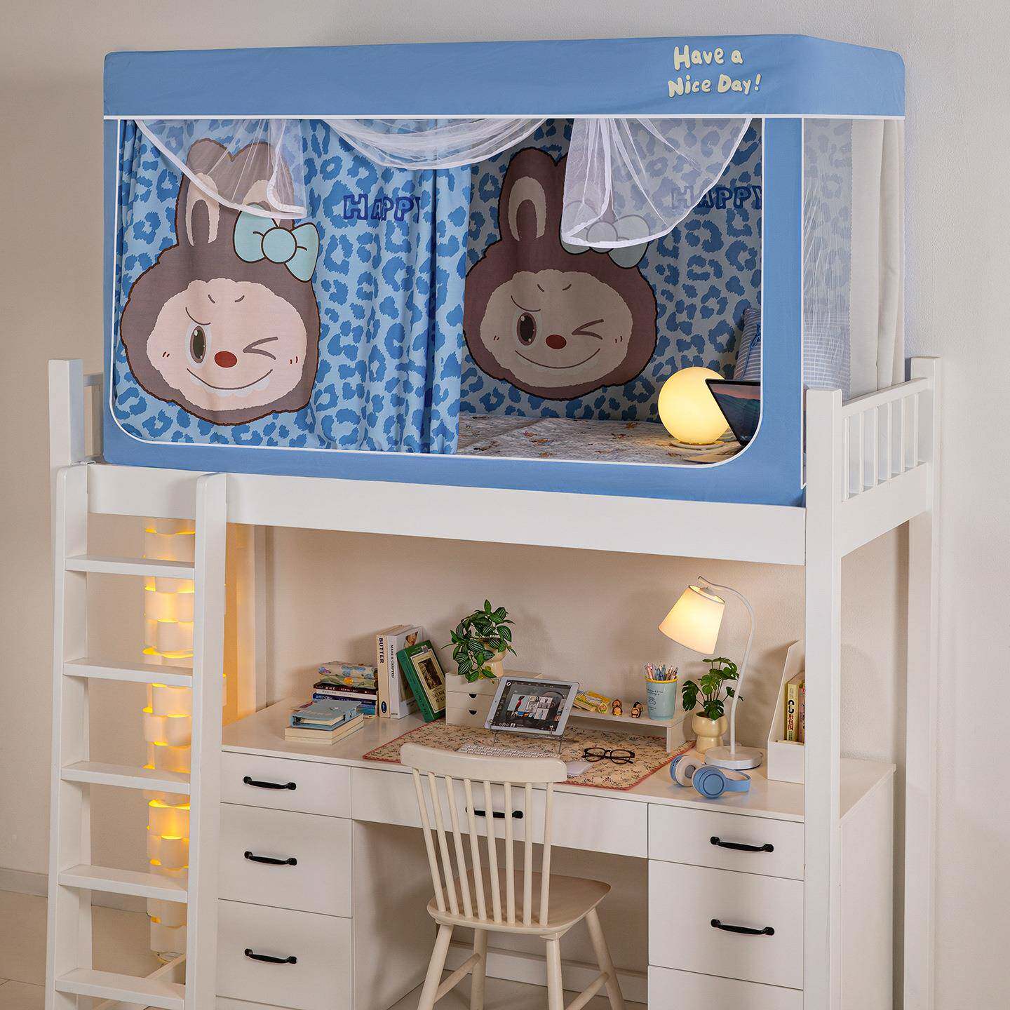 防蚊学宿舍遮光床尔帘蚊帐LCW一体式室上寝下铺全罩床生幔雪尼遮