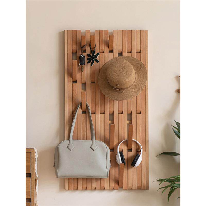 钢琴式挂衣架电表箱键遮挡07衣挂架墙上壁挂榉木玄关衣挂区衣帽架