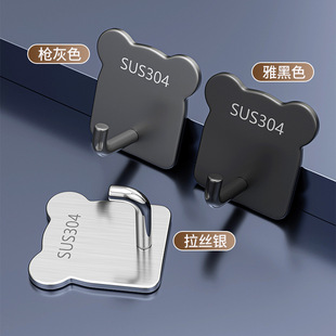 莱岩多功能小熊挂钩强力免打孔单个粘钩厨房衣服帽子收纳挂衣钩子