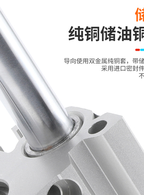 气动三杆带导杆轨磁性P型气缸TC210MG薄M12 16 M0 25 32 40 50 63