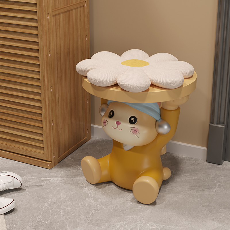 可爱艺术猫凳子客厅落地摆件创意卧室儿童房装饰家居乔迁新居礼物