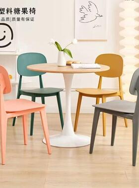 北欧料椅17053加厚家用背椅餐靠桌现代简塑商用马卡龙椅约子商用
